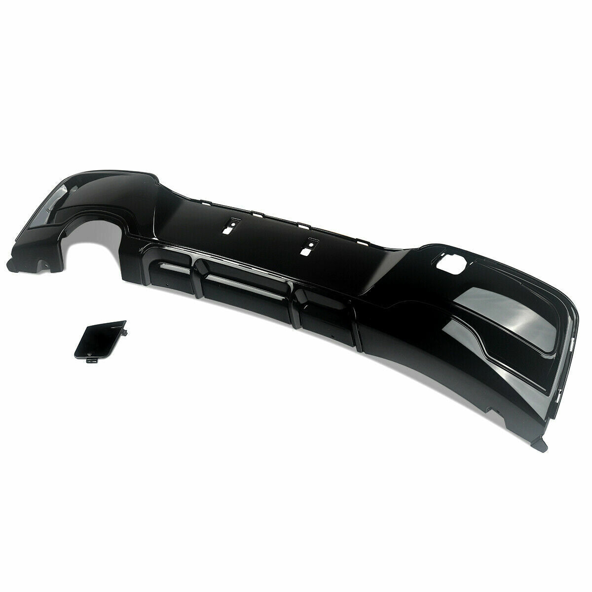 REAR DIFFUSER DUAL EXHAUST FOR BMW 1 SERIES F20 F21 PRE-LCI M SPORT GLOSS BLACK