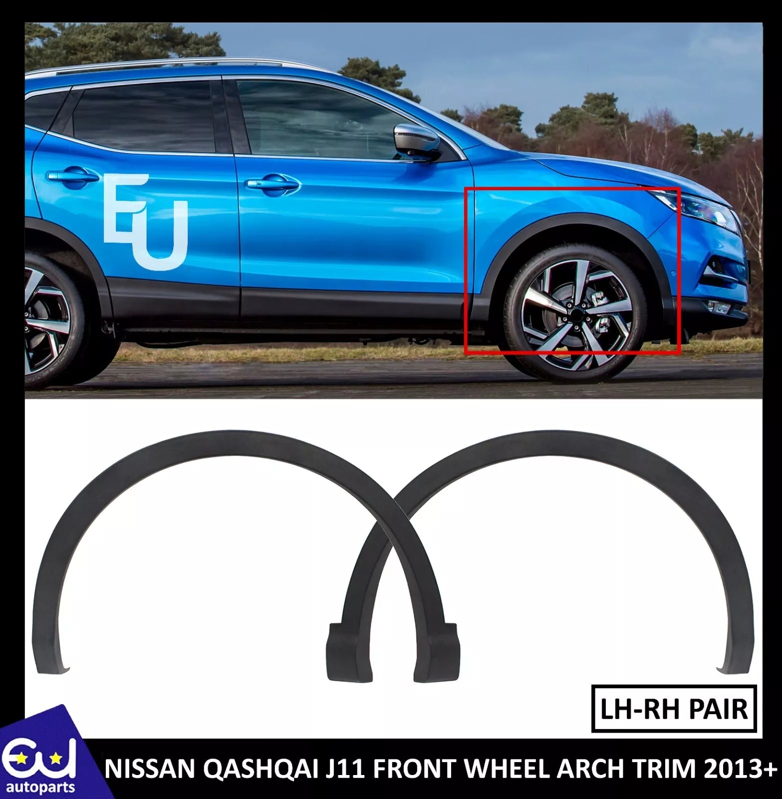 FOR NISSAN QASHQAI J11 FRONT SET WING WHEEL ARCH TRIM DRIVER PASSENGER SIDE 13+