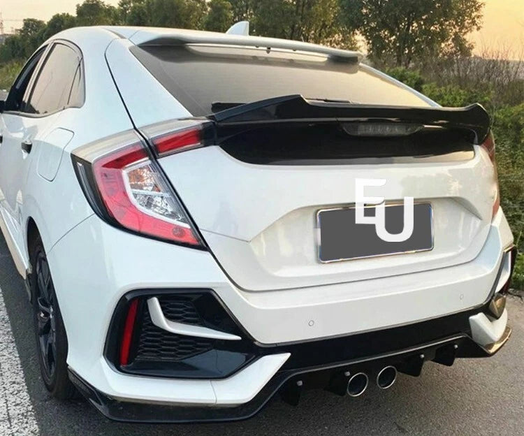 FOR HONDA CIVIC MK7 2016-2021 REAR BOOT SPOILER LIP WING GLOSS BLACK M4 R STYLE