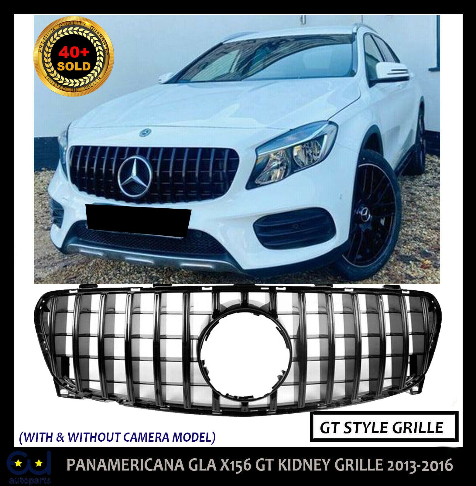 FOR MERCEDES X156 W156 GLA CLASS AMG PANAMERICANA GT GTR STYLE GRILLE BLK 13-16