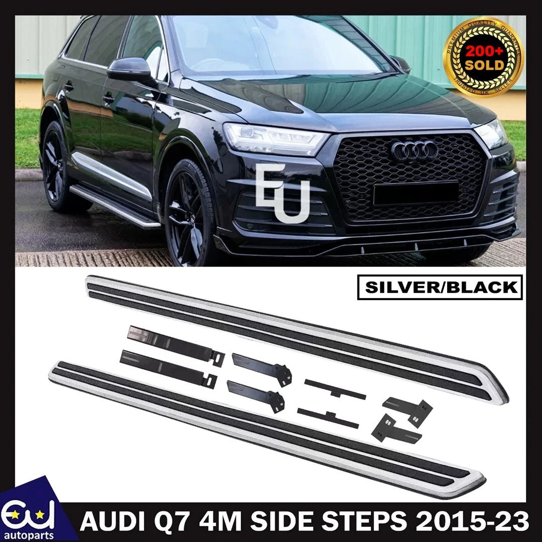 SIDE STEPS RUNNING BOARDS BAR ALUMINIUM & ABS DESIGN NEW FOR AUDI Q7 4