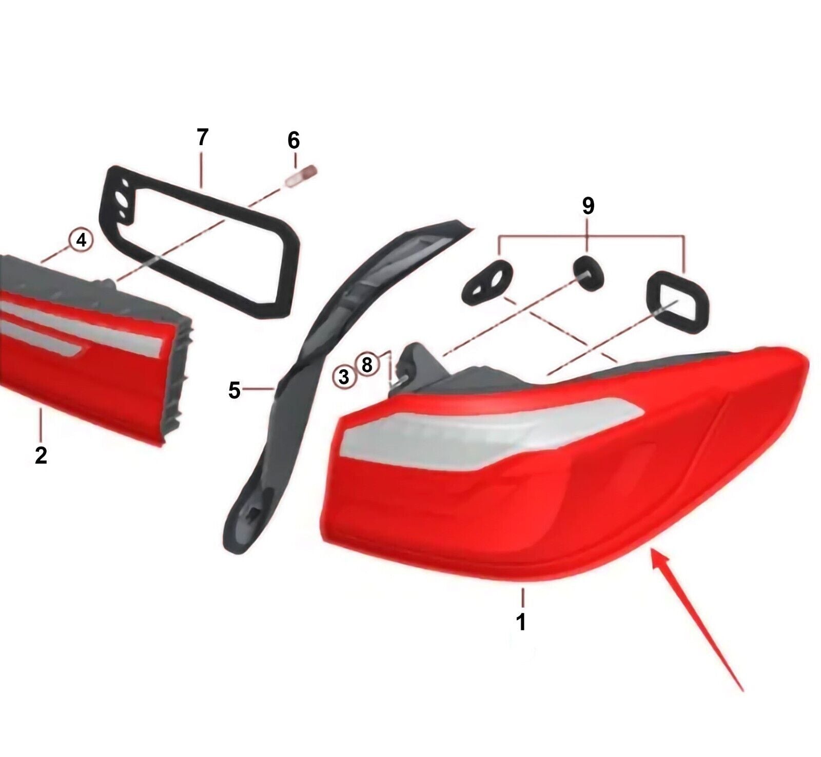 FOR BMW 5 SERIES G30 G38 F90 LED OUTER REAR TAIL LIGHT LAMP DRIVER RIGHT SIDE OE