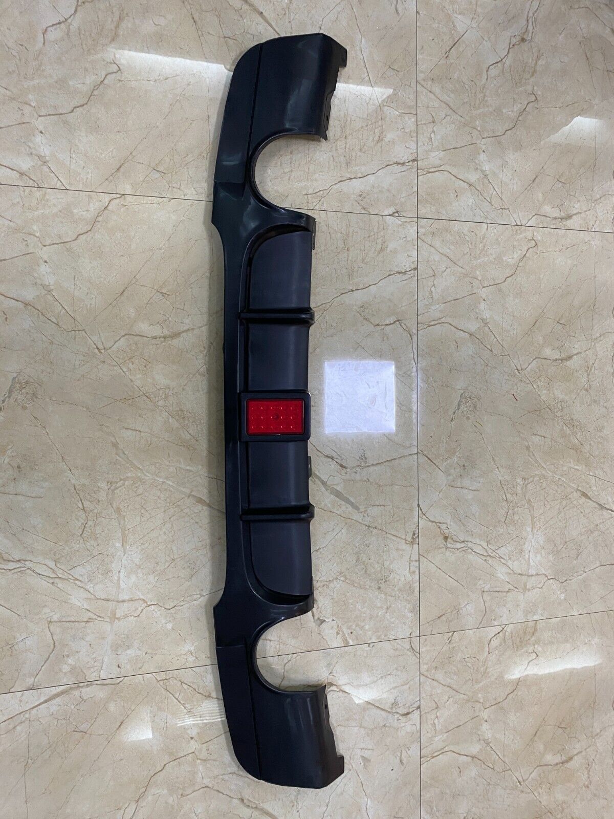 FOR BMW 3 SERIES E90 E91 M SPORT REAR DIFFUSER DUAL EXHAUSTS GLOSS BLACK W/ LED