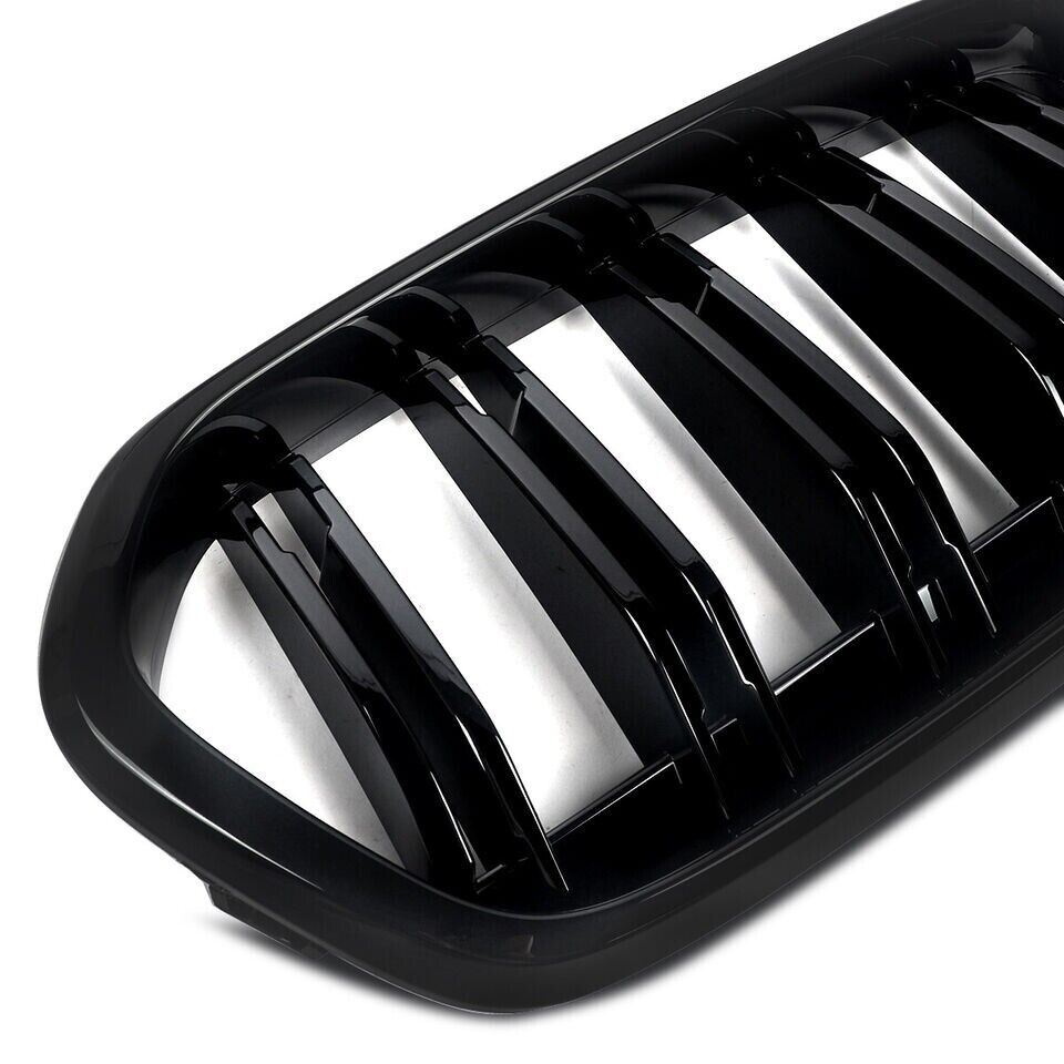 FOR BMW X2 SERIES F39 DOUBLE FRONT KIDNEY GRILLE GRILL GLOSS BLACK 2017-23