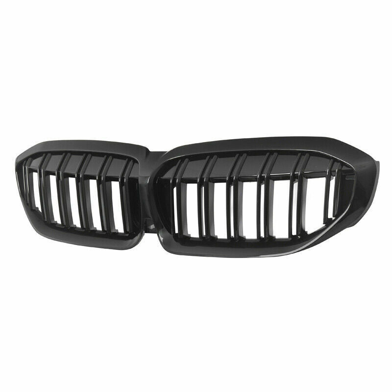 FOR BMW 3 SERIES G20 G21 2019+ KIDNEY GRILLE GRILL DUAL SLAT M LOOK GLOSS BLACK