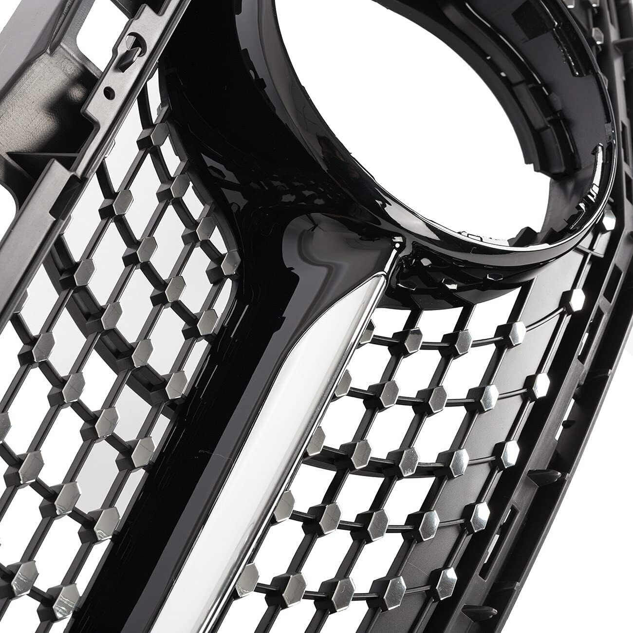 GLOSS BLACK CHROME DIAMOND GRILL GRILLE FOR MERCEDES E CLASS W212 2013-2016 AMG