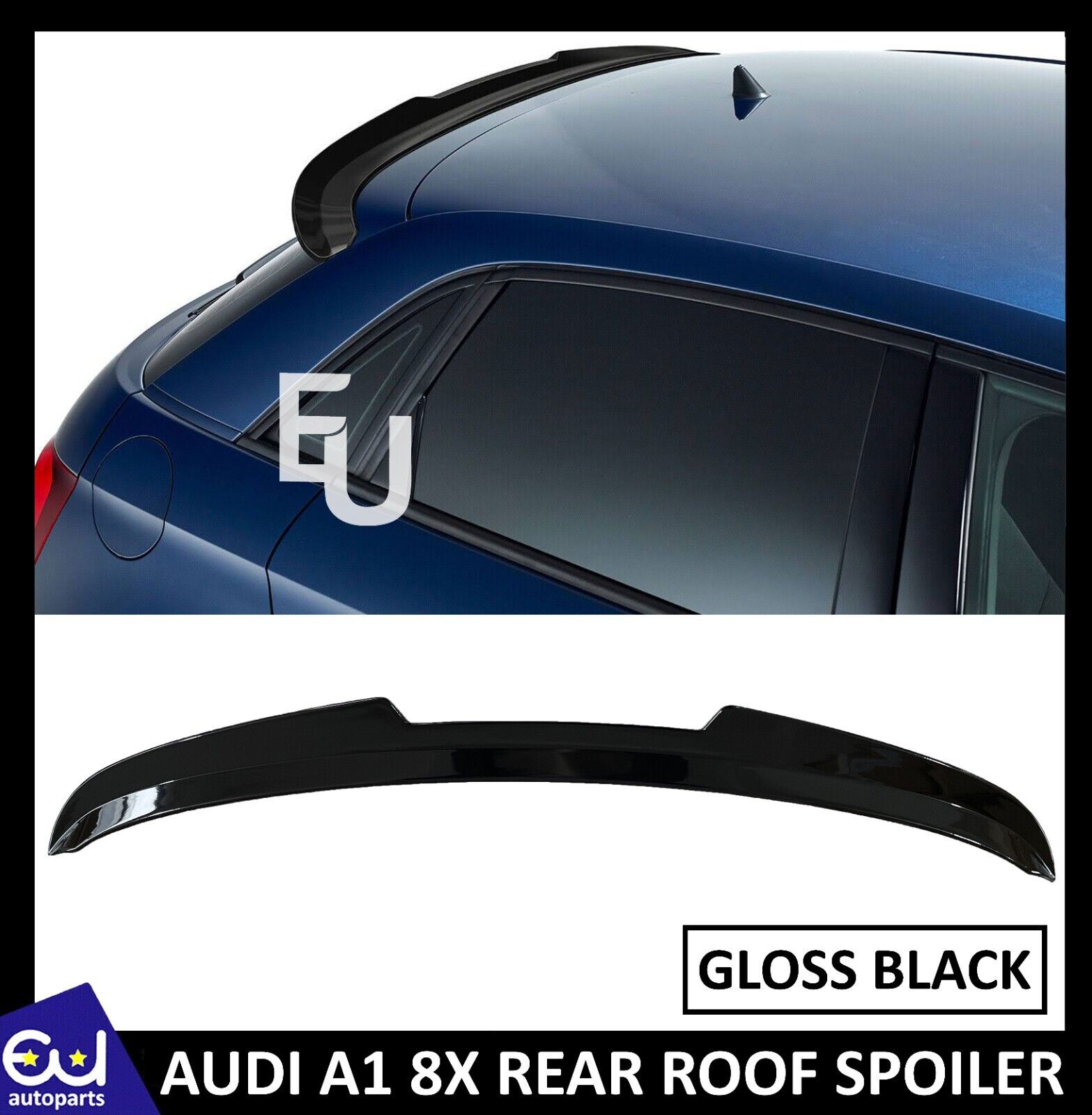 REAR BOOT ROOF SPOILER WING LIP FOR AUDI A1 8X 5 DOOR 2010-2018 GLOSS BLACK