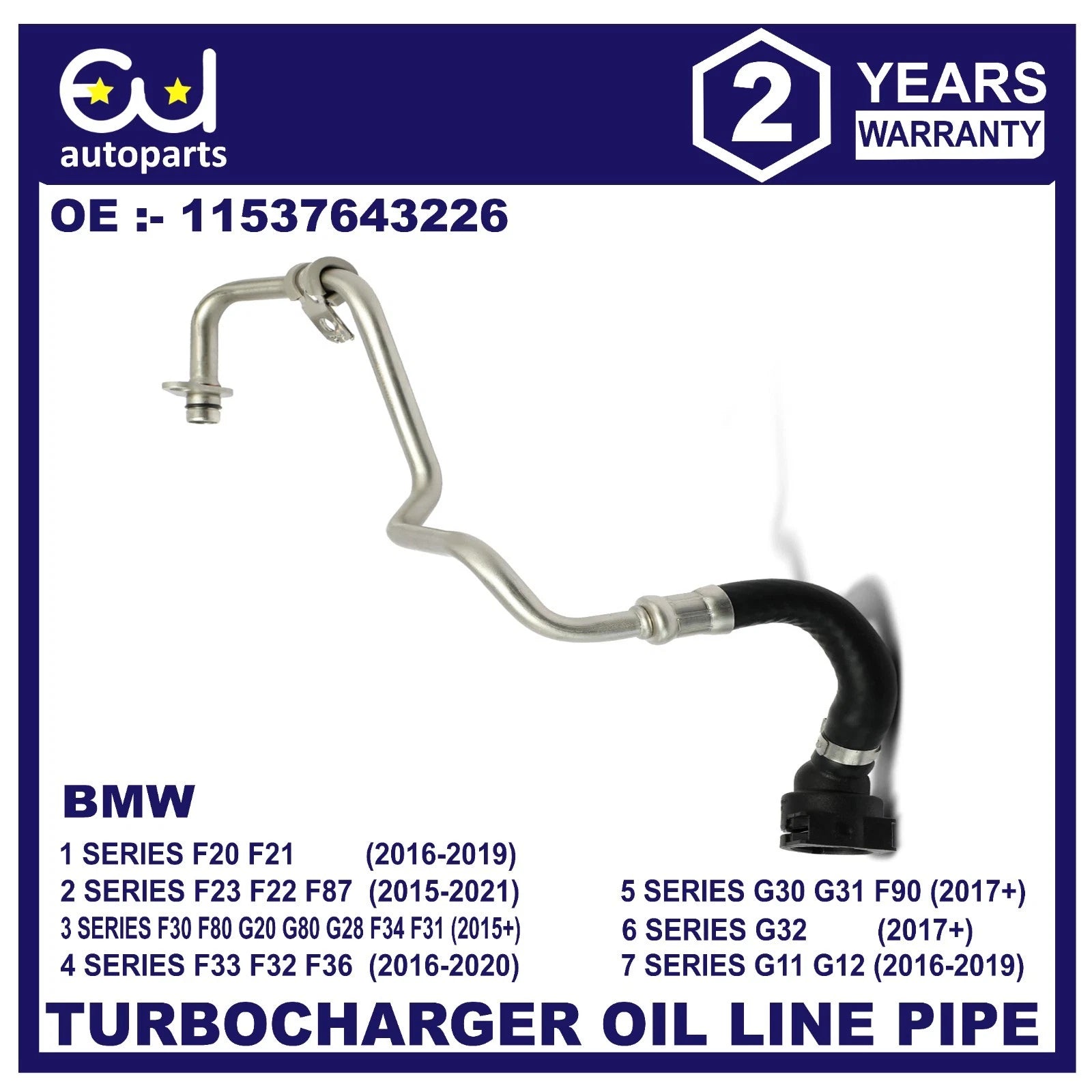 TURBOCHARGER OIL LINE FOR BMW 1 2 3 4 5 6 7 SERIES F20 F21 F22 F23 G20 F31 G30