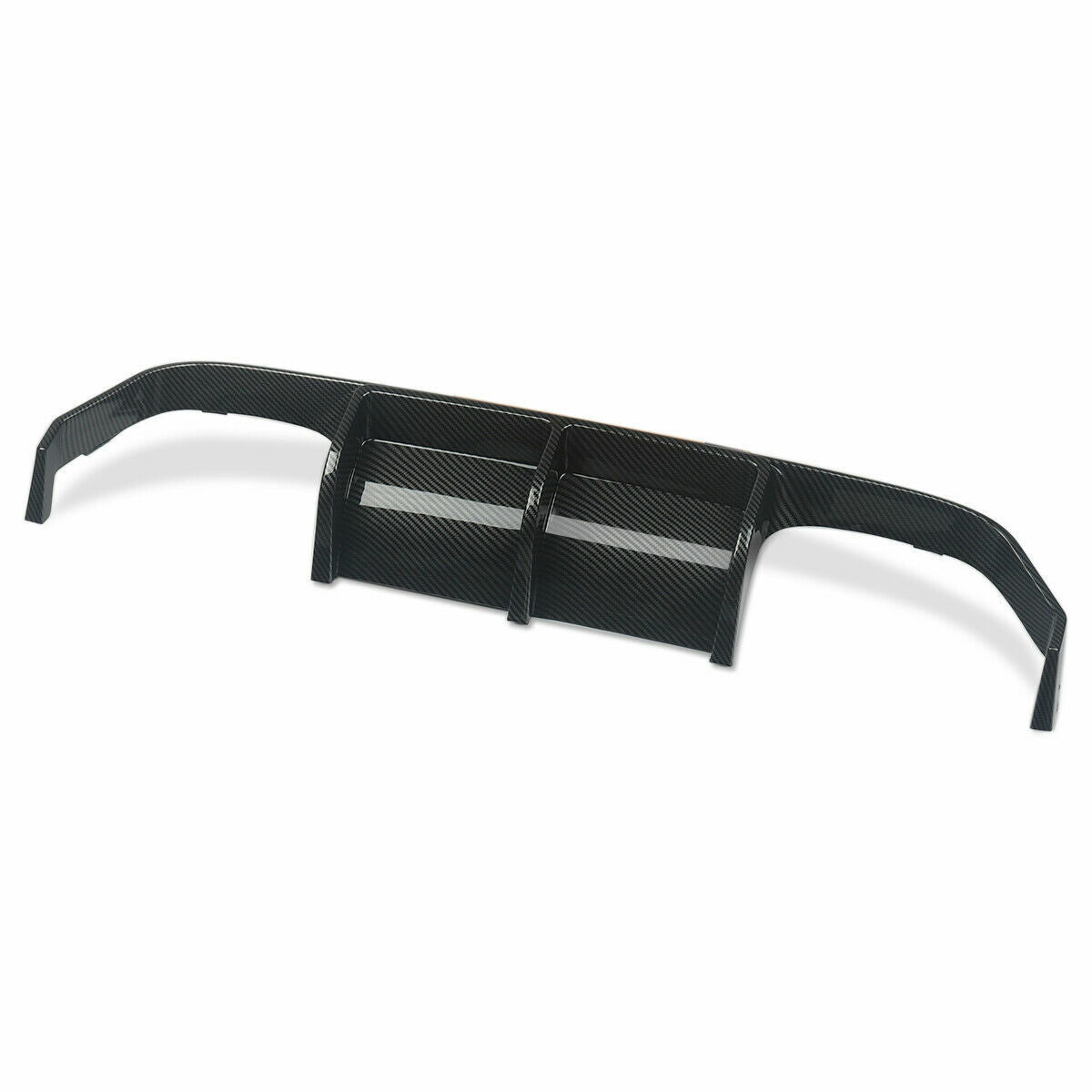 FOR BMW 3 4 SERIES F80 F82 M3 M4 REAR DIFFUSER VALANCE V STYLE CARBON LOOK 13-18