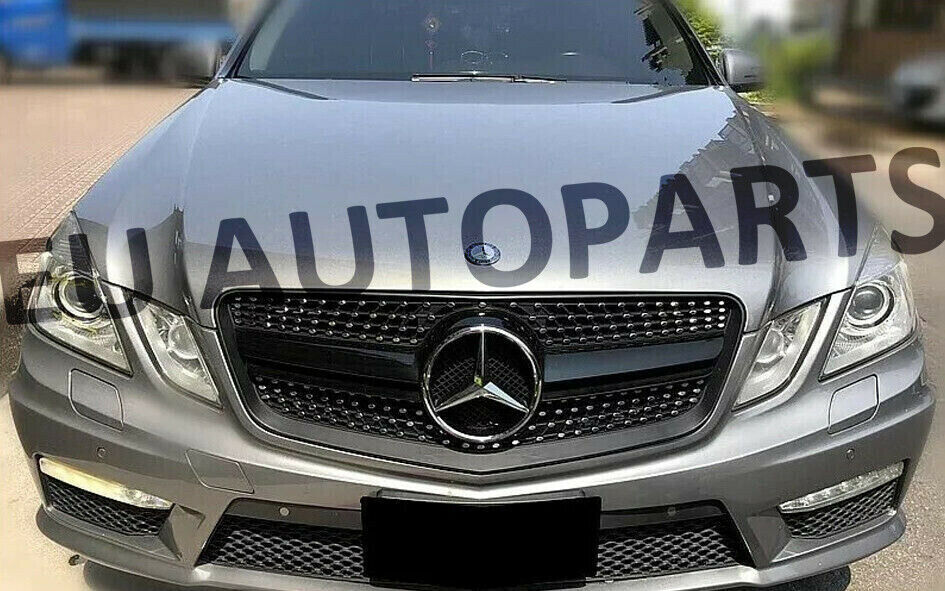 FOR MERCEDES E CLASS W212 S212 FRONT GLOSS BLACK DIAMOND GRILLE GRILL 2009-2013