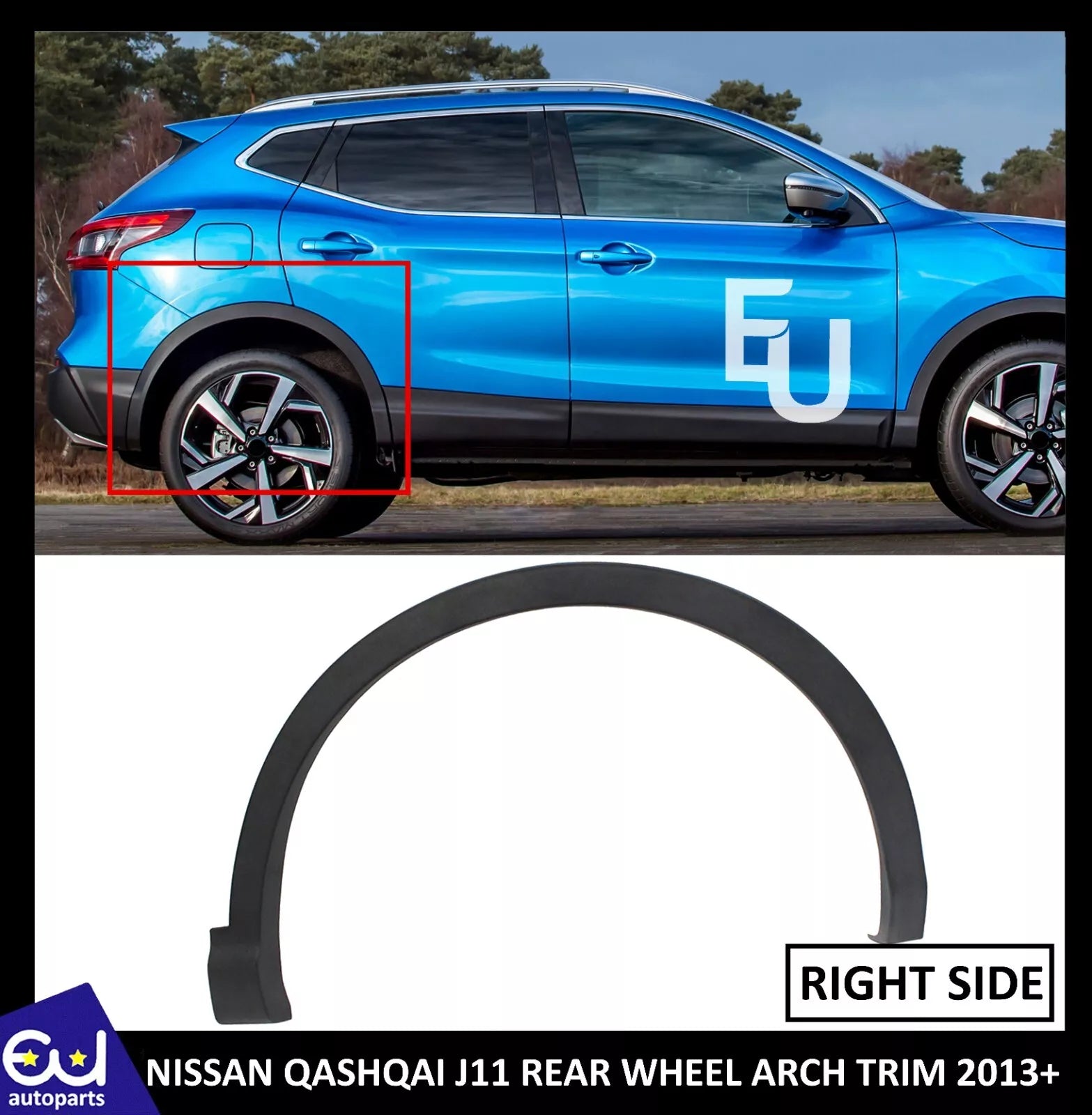 FOR NISSAN QASHQAI J11 REAR RIGHT WING WHEEL ARCH TRIM DRIVER SIDE 2013-ON