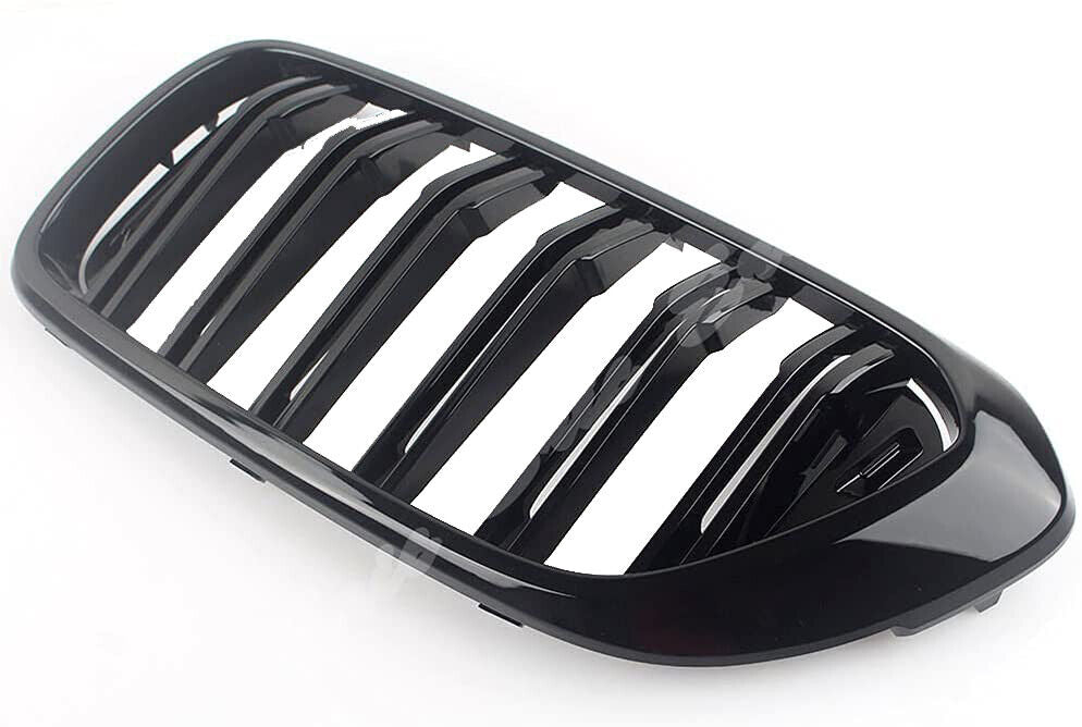 FOR BMW 6 SERIES GT G32 DOUBLE SLAT FRONT KIDNEY GRILLE GLOSS BLACK 2017-2020