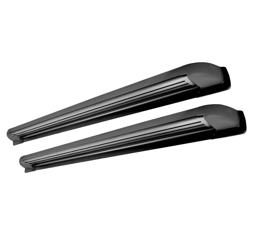 BLACK RUNNING BOARDS SIDE STEPS FOR NISSAN NAVARA NP300 2016-2022 + FITTING KIT