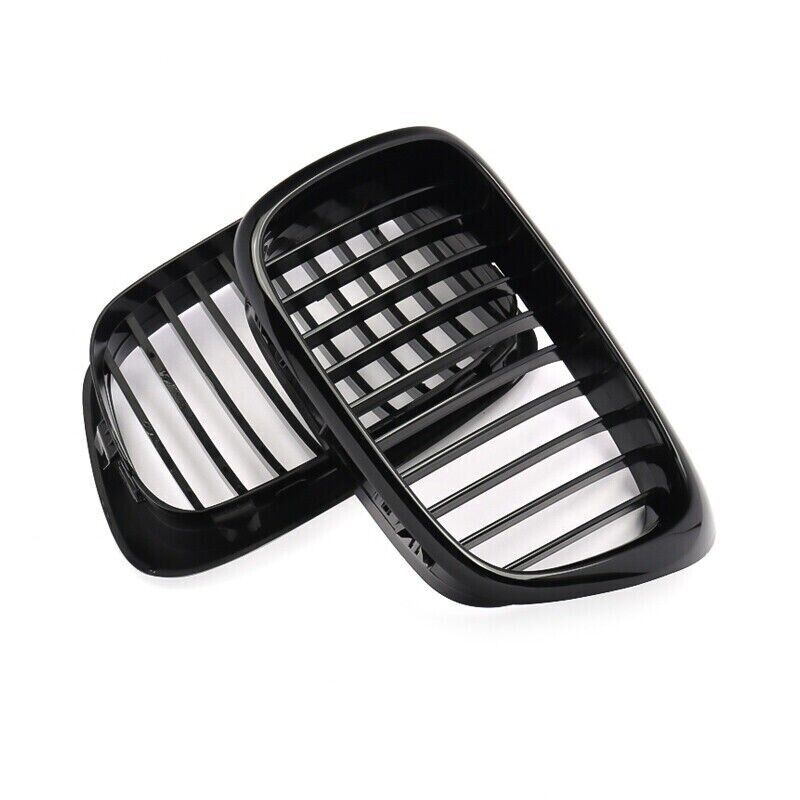 FOR BMW 5 SERIES E39 1995-2002 FRONT BUMPER GLOSS BLACK KIDNEY GRILLE GRILL UK