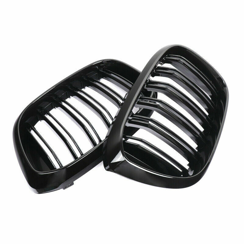FOR BMW X3 G01 X3M G02 X4 GLOSS BLACK FRONT KIDNEY DUAL GRILLE GRILL 2018-2022