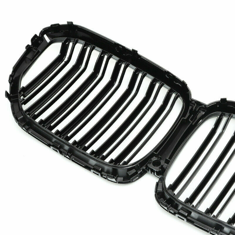 FOR BMW X5 G05 GLOSS BLACK TWIN DUAL SLAT KIDNEY GRILL GRILLE 2018 ONWARDS MODEL