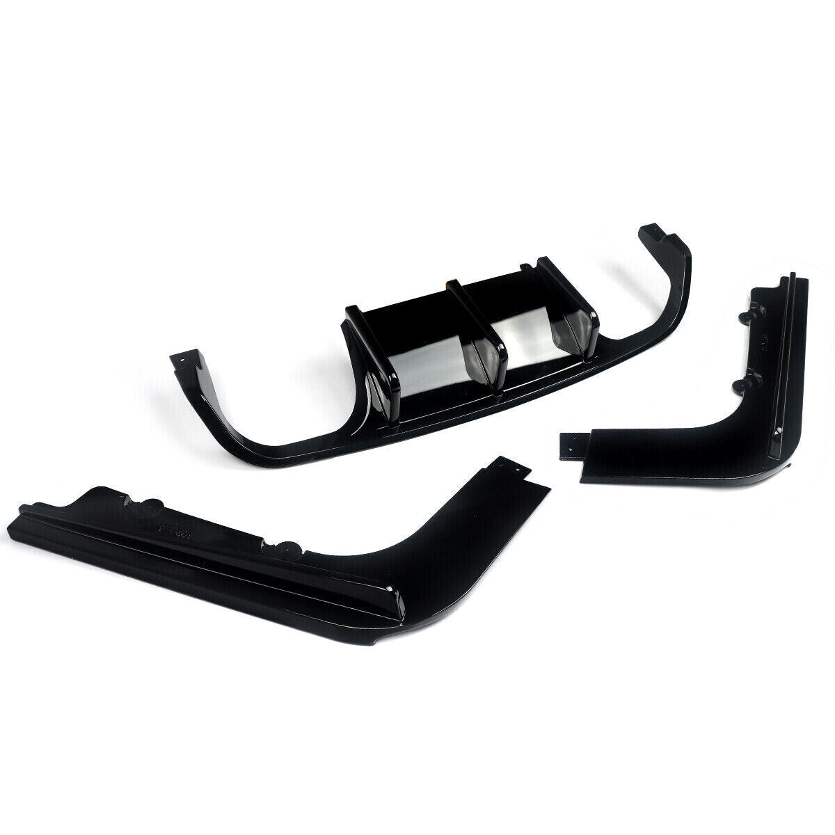 FOR BMW 3 SERIES E92 E93 M3 V STYLE REAR BUMPER DIFFUSER LIP GLOSS BLACK 8-13