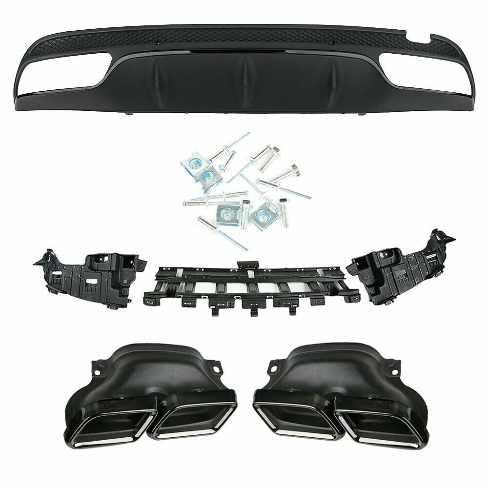 FOR MERCEDES BENZ C CLASS W205 AMG C63 REAR DIFFUSER BUMPER AMG SEDAN 2015-2018