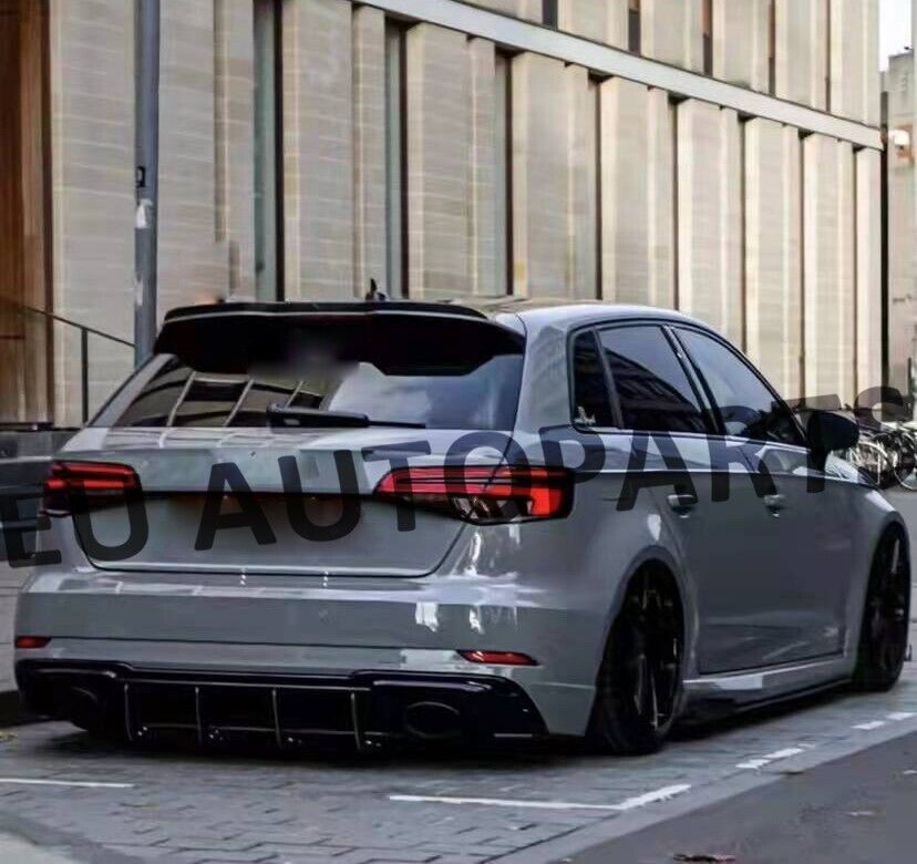 FOR AUDI A3 8V HATCHBACK 14+ SPORT LOOK REAR WING HOOD ROOF SPOILER SPLITTER