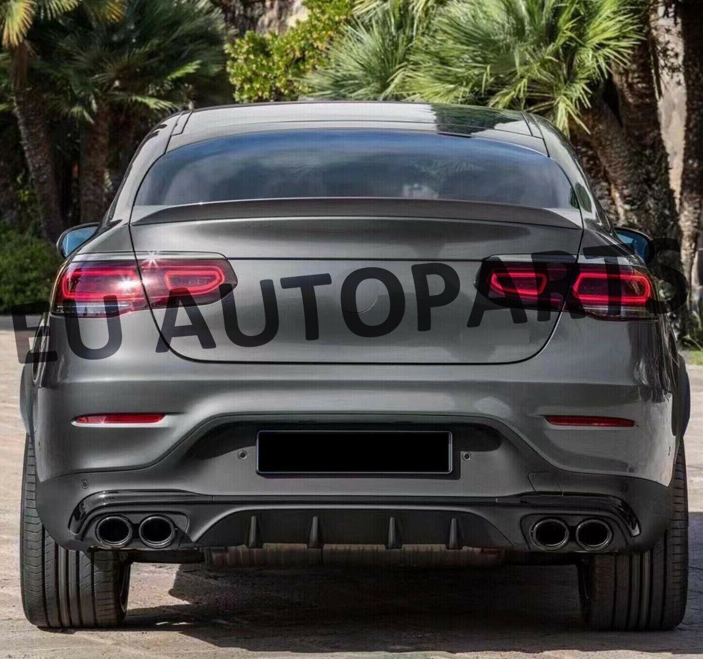 REAR DIFFUSER & BLACK PIPES FOR MERCEDES GLC C253 COUPE AMG GLC43 STYLE 2016+