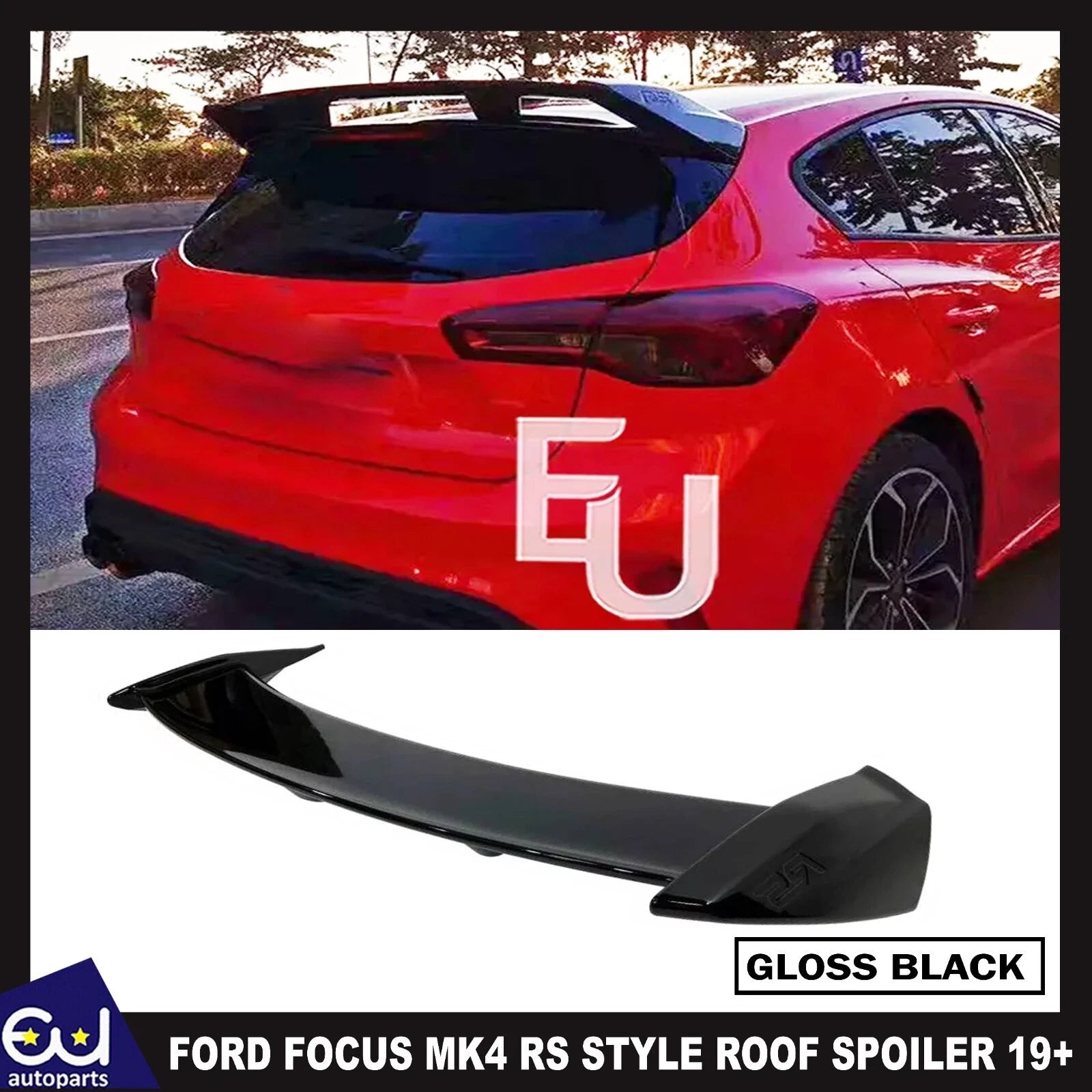 REAR BOOT ROOF SPOILER LIP FOR FORD FOCUS MK4 MK4.5 RS STYLE LOOK ST 2019+ BLACK