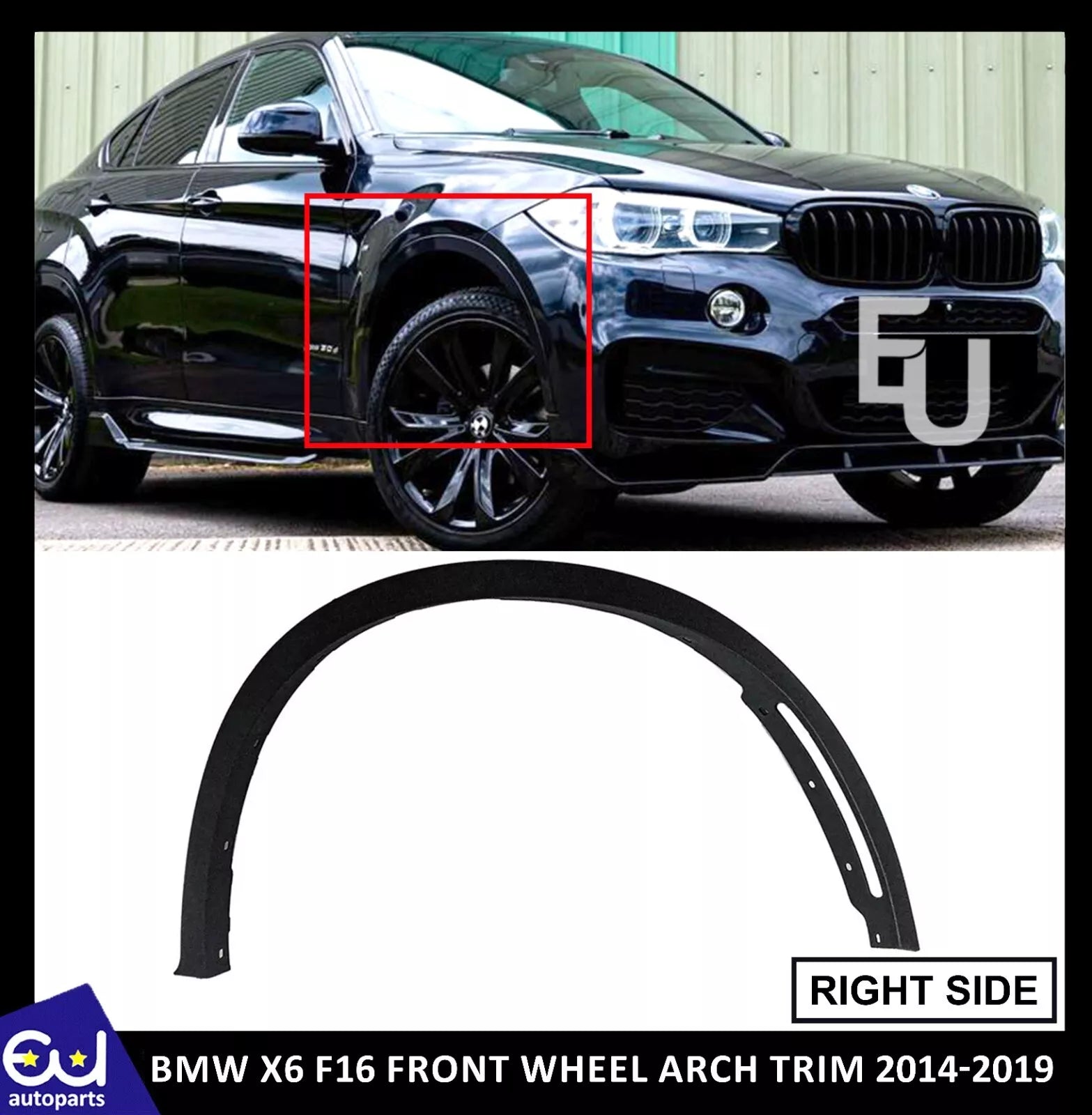 FRONT RIGHT DRIVER WHEEL ARCH MOULDING TRIM FOR BMW X6 F16 2014-2019 7319843