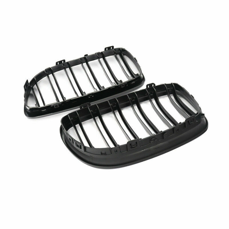 FRONT DUAL KIDNEY GRILLE FOR BMW 3 SERIES E90 E91 09-12 LCI M STYLE GLOSS BLACK