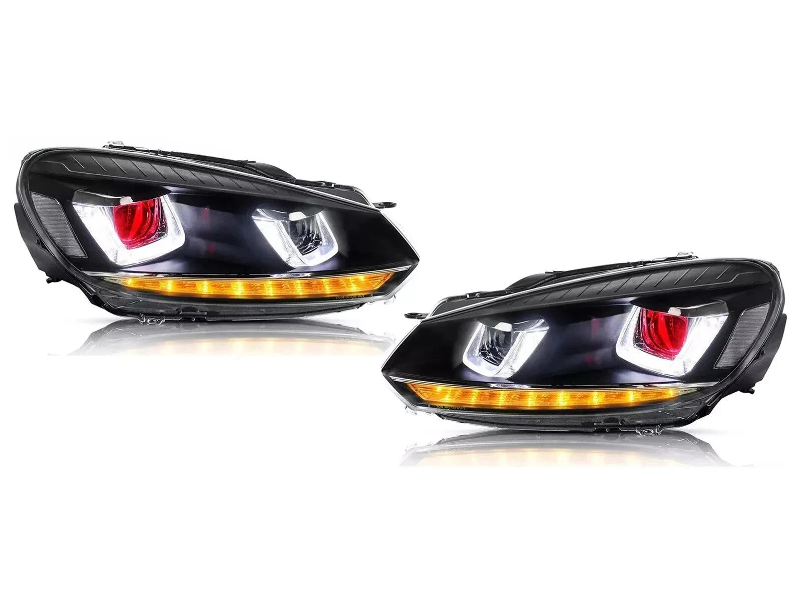 LED HEADLIGHT RED EYE REAR TAIL LIGHTS LAMP SET FOR VW GOLF MK6 08-13 SEQUENTIAL