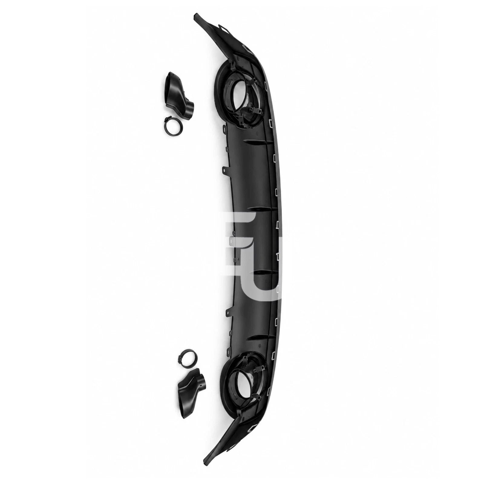 FOR AUDI A6 C7.5 SE STANDARD RS6 LOOK LCI GLOSS BLACK REAR DIFFUSER TAILPIPE 15-18