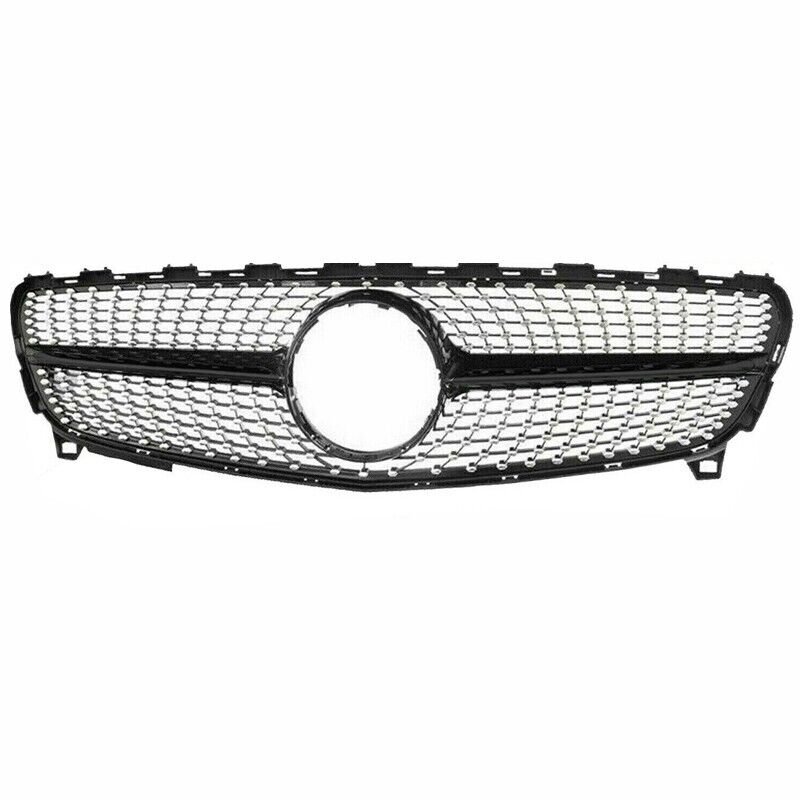 FOR MERCEDES A CLASS W176 LCI GLOSS BLACK CHROME GRILL GRILLE DIAMOND LOOK 16-18