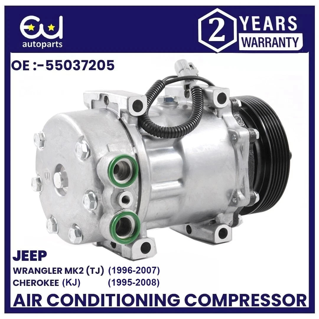 AIR CON AC COMPRESSOR PUMP FOR JEEP CHEROKEE XJ WRANGLER TJ 2.5L 4.0L 55037205