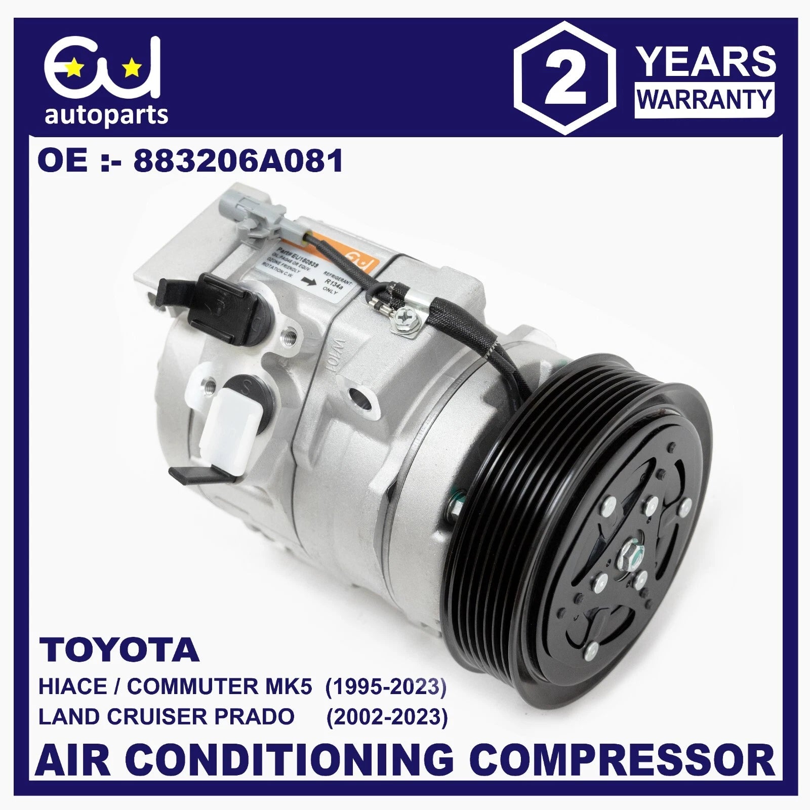 AIR CON AIR CONDITIONING COMPRESSOR FOR TOYOTA HIACE MK5 LAND CRUISER PRADO 2.5