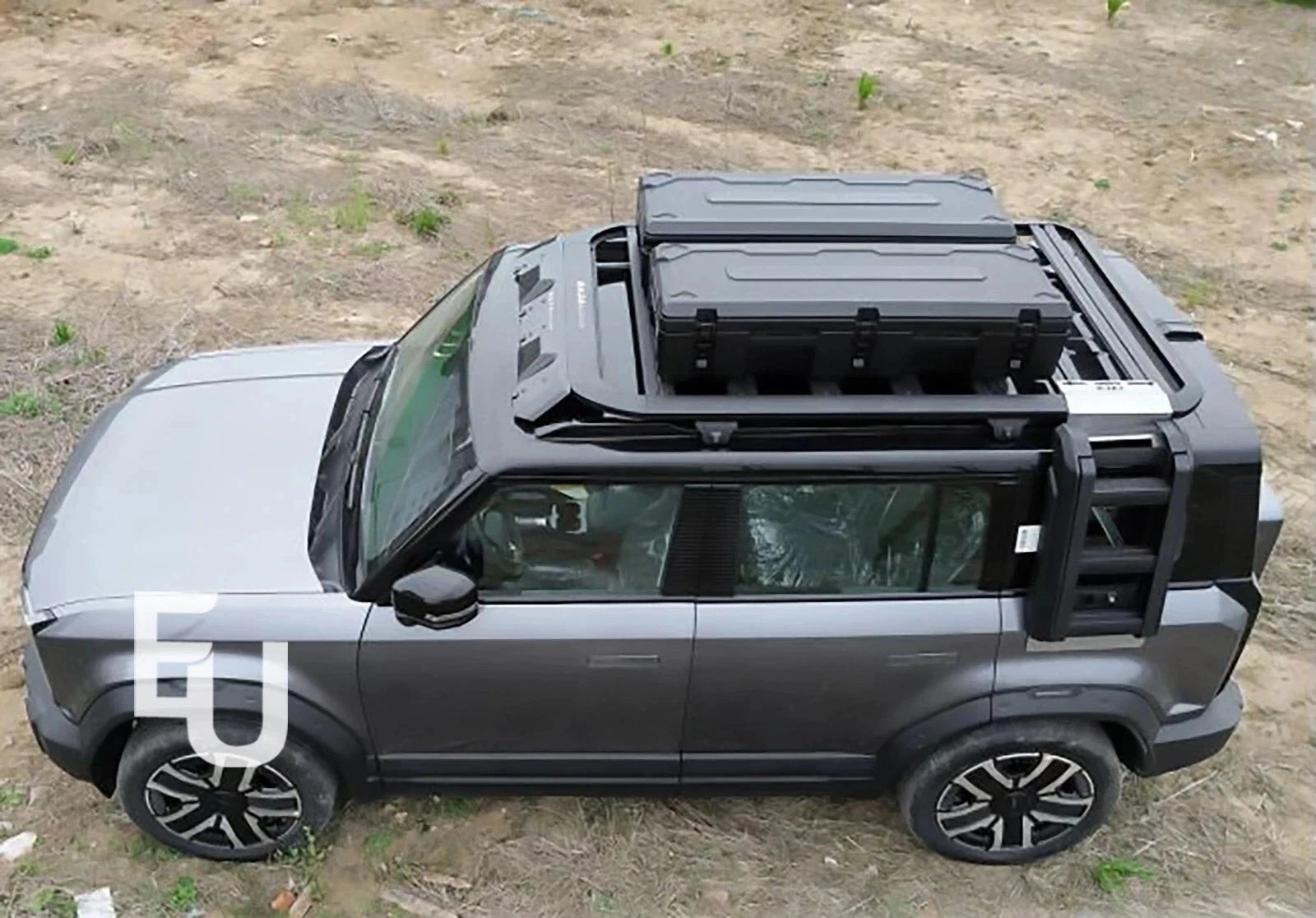 90L UNIVERSAL CARGO TOOL STORAGE BOX WITH BRAKETS STEEL PLATE ROOF RACK 127 CM