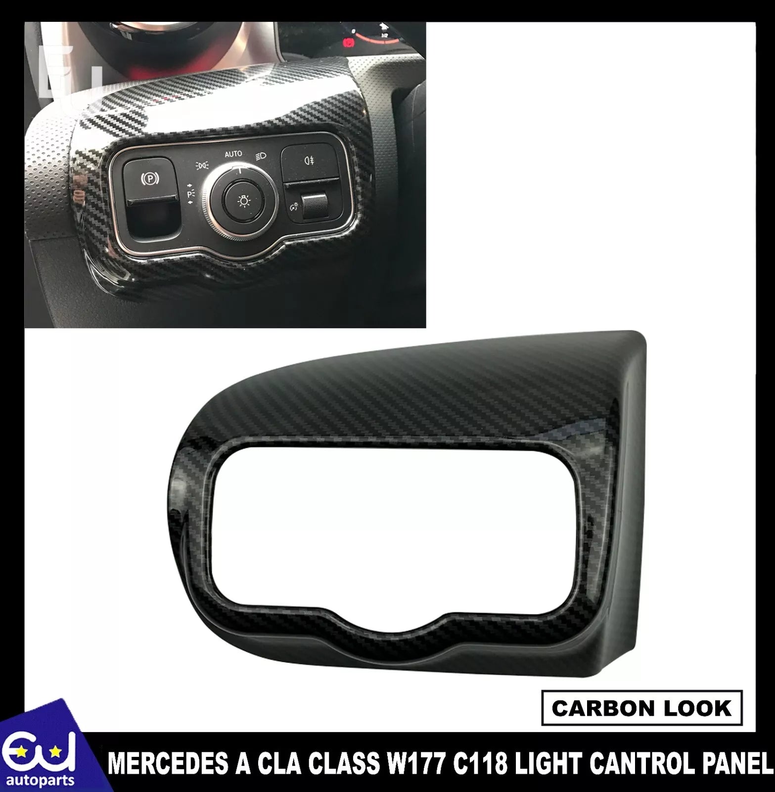 FOR MERCEDES A CLA CLASS W177 C118 ABS CARBON LIGHT CANTROL PANEL COVER TRIM