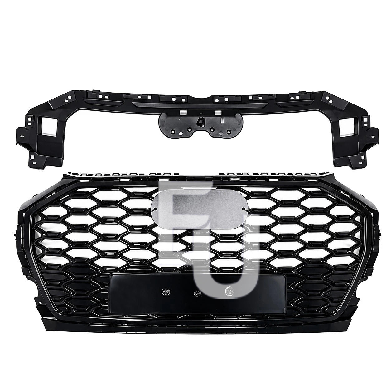 FOR AUDI Q5 SQ5 FY 21-24 RSQ5 STYLE FRONT HONEYCOMB GRILLE FOG COVERS TRIM BLACK
