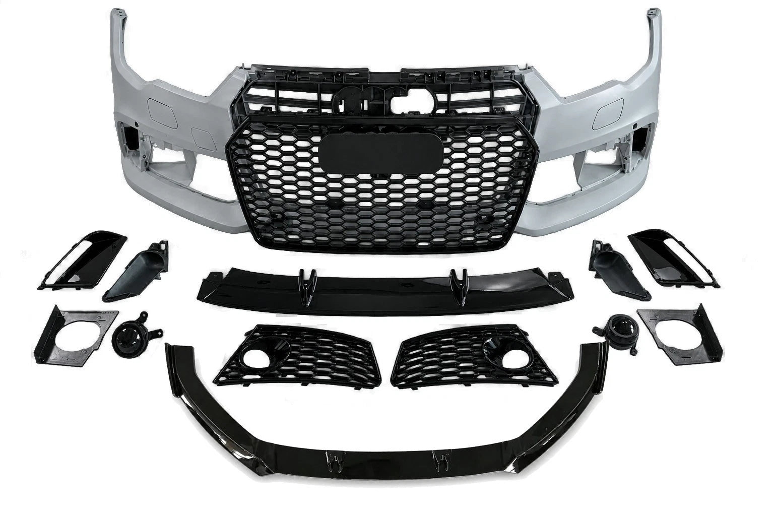 RS7 LOOK FRONT BUMPER CONVERSION KIT FOR AUDI A7 S7 C7.5 15-18 GRILLE W/SPLITTER