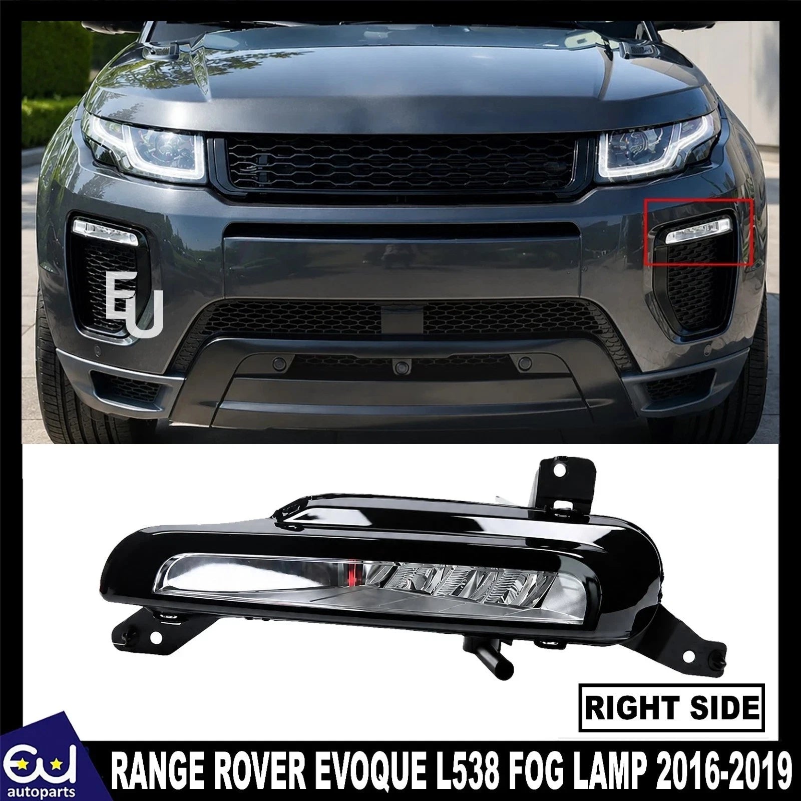 LED FOG LIGHTS REPLACEMENT FRONT LAMP RIGHT FOR RANGE ROVER EVOQUE L538 16-19
