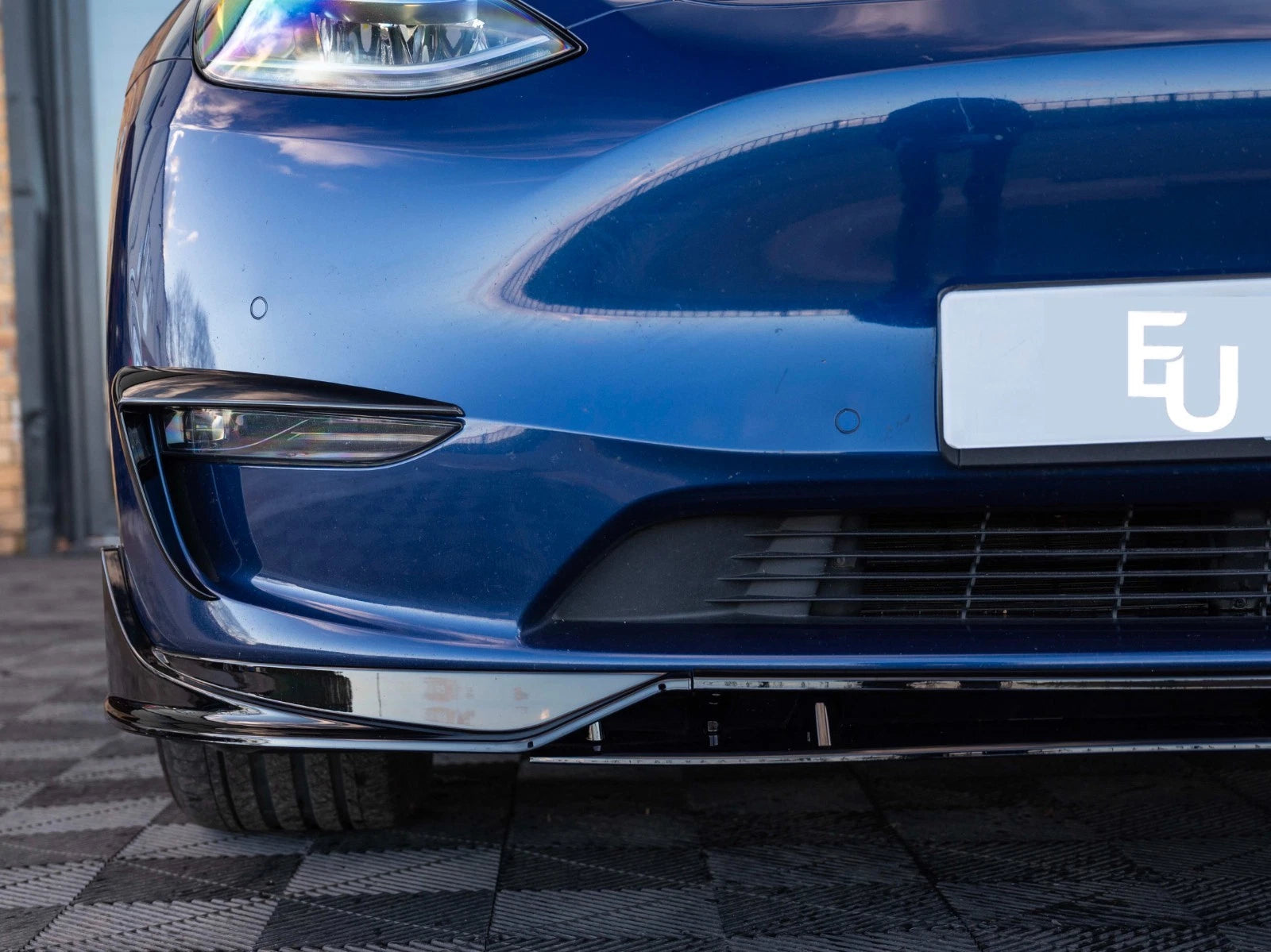 FOR TESLA MODEL Y FRONT BUMPER SPLITTER LIP SPOILER GLOSS BLACK 2020-2023