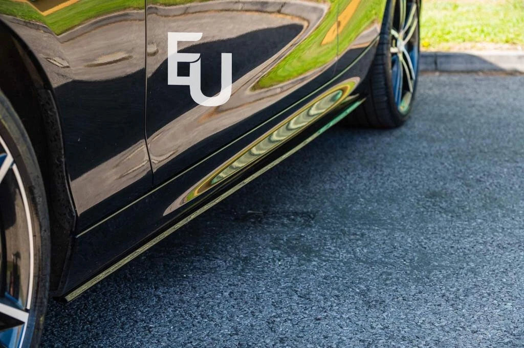 FOR BMW 2 SERIES F22 F23 SIDE SKIRTS EXTENSION BLADES GLOSS BLACK 15-19