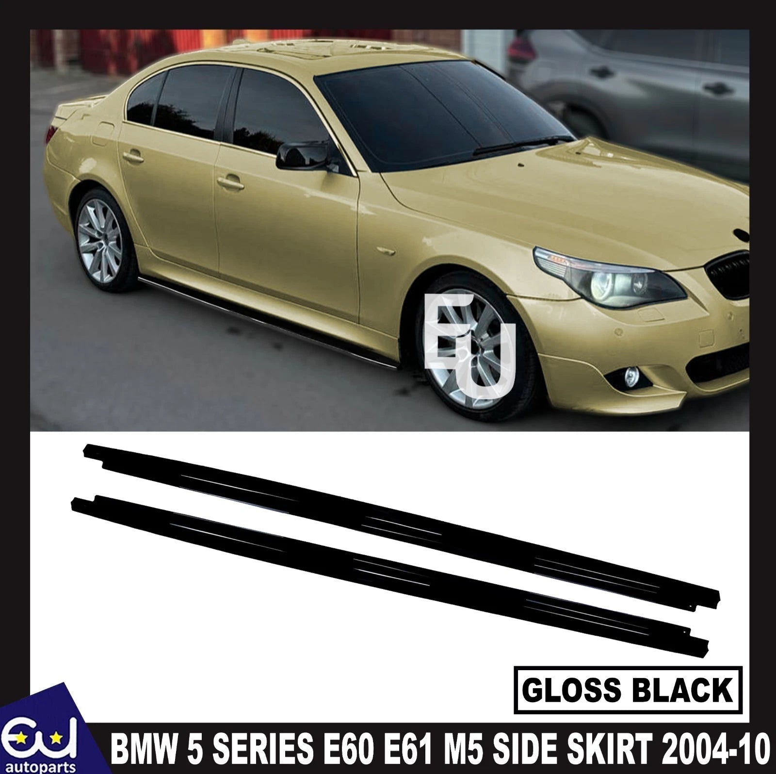 FOR BMW 5 SERIES E60 E61 M5 2004-10 SIDE SKIRT EXTENSION BLADES MP STYLE BLACK