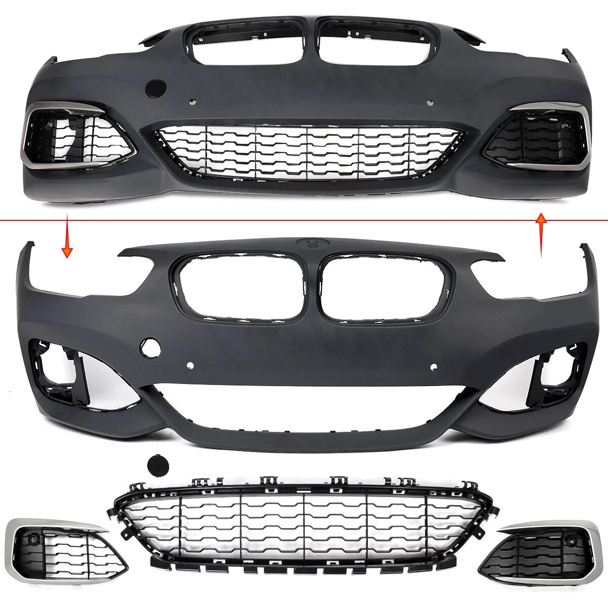FOR BMW 1 SERIES F20 F21 LCI SPORT M135i M140i STYLE FULL AERO FRONT BUMPER KIT