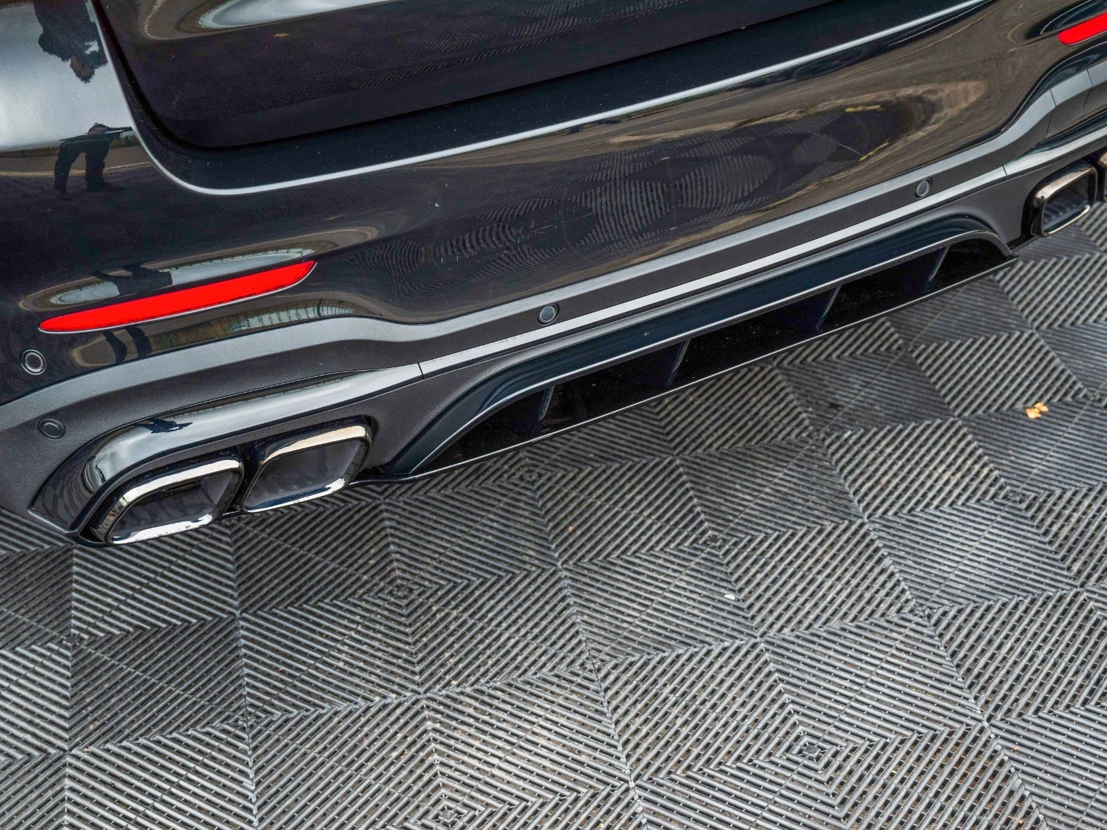FOR MERCEDES GLC X253 SUV AMG GLC63 STYLE REAR DIFFUSER & TAILPIPES 2016-22