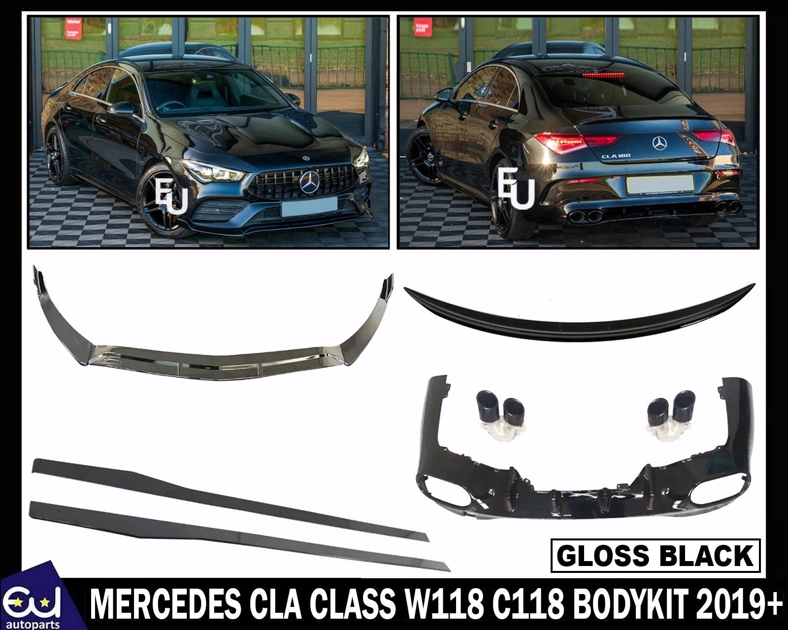 FOR MERCEDES CLA CLASS W118 C118 BODYKIT BODY KIT FRONT LIP SKIRT DIFFUSER 19+
