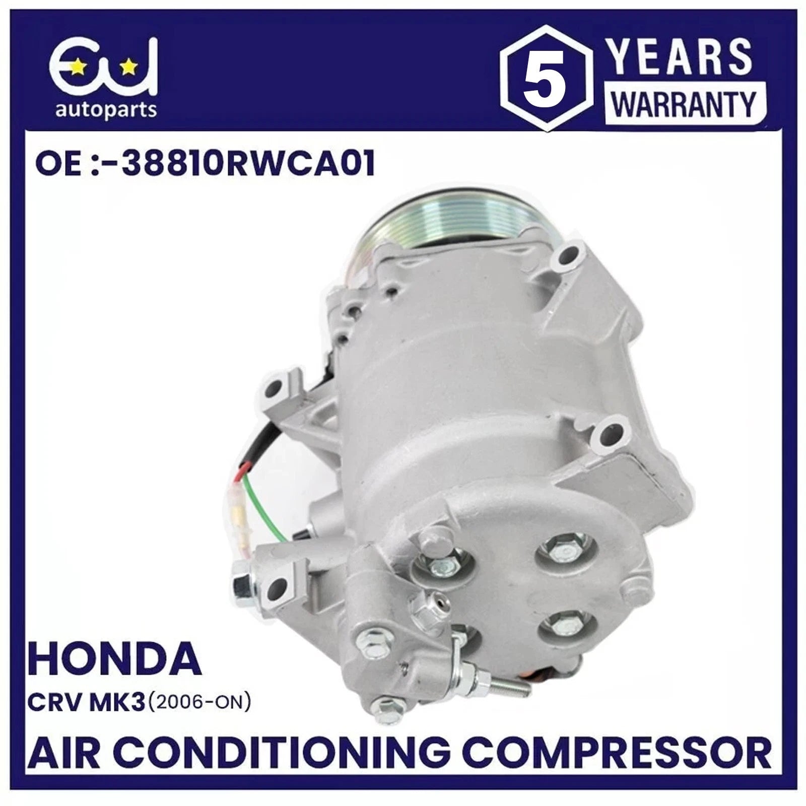 AIR CONDITIONING AC COMPRESSOR FOR HONDA CR-V CRV MK3 2.4L 38810RWCA01 2006+