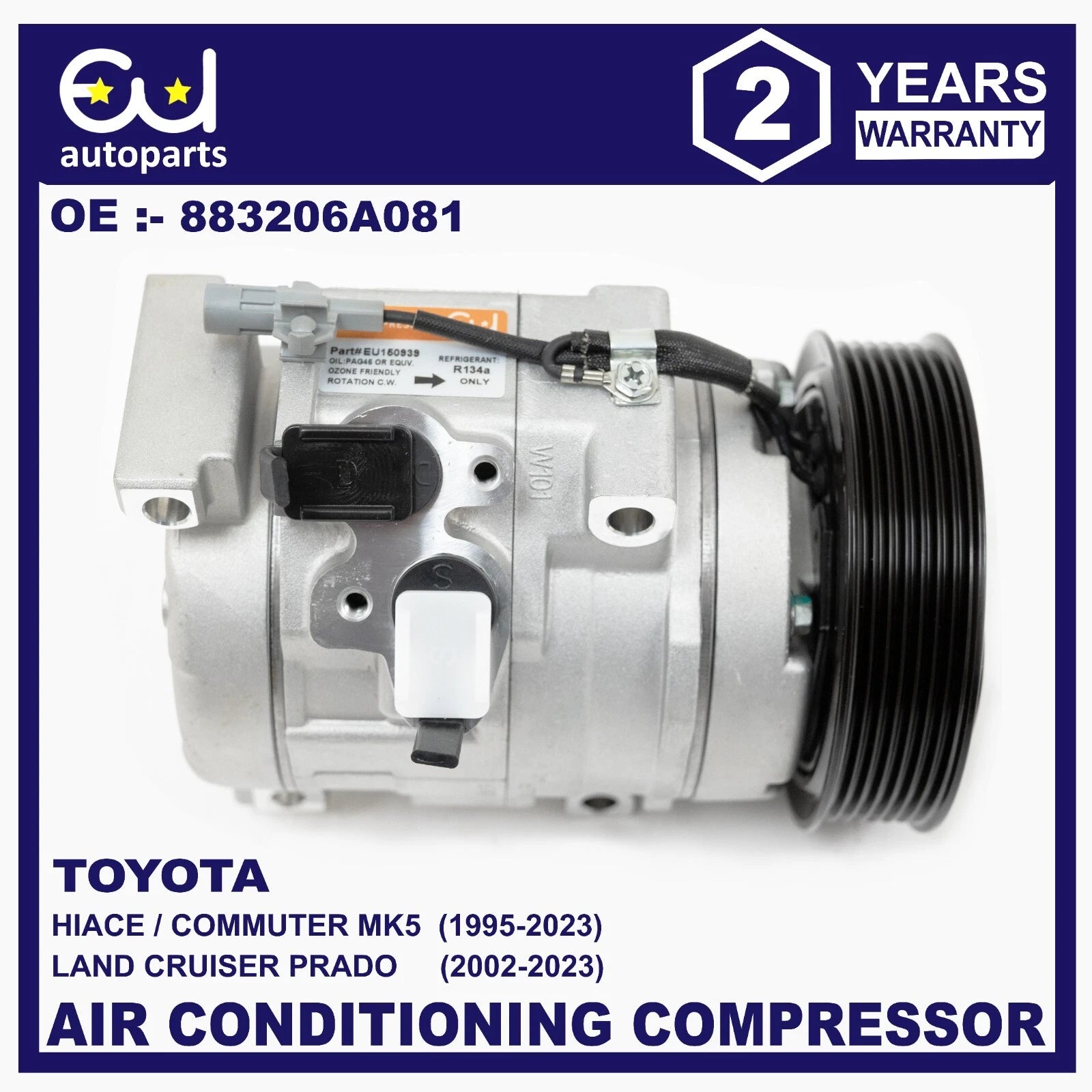 AIR CON AIR CONDITIONING COMPRESSOR FOR TOYOTA HIACE MK5 LAND CRUISER PRADO 2.5