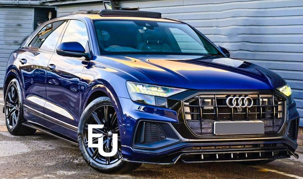 FOR AUDI Q8 S LINE FRONT BUMPER SPLITTER LIP SPOILER GLOSS BLACK 2018 ONWARDS