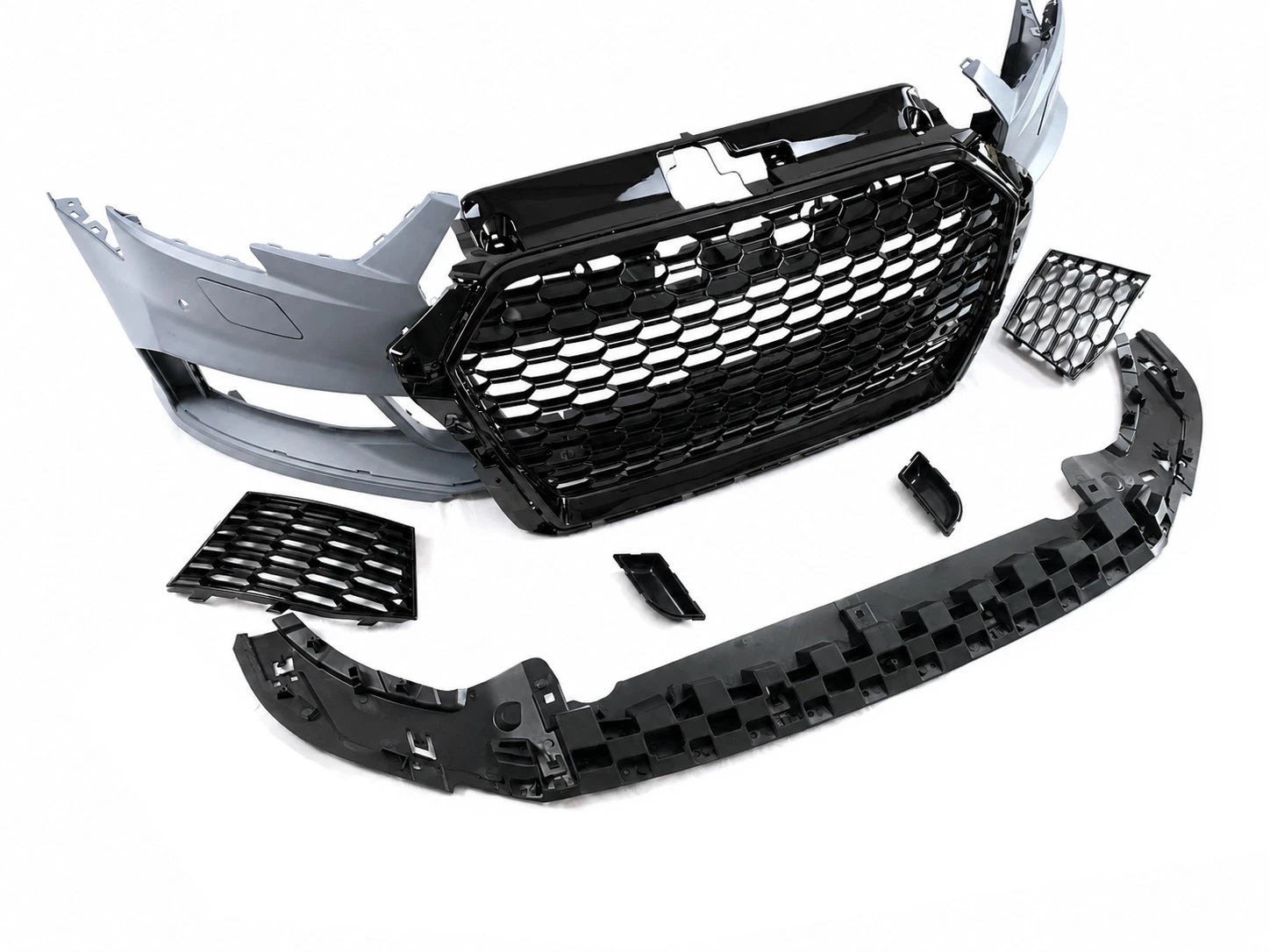 RS3 STYLE FRONT BUMPER CONVERSION KIT FOR AUDI A3 S3 8V 2016–2020 FACELIFT SEDAN