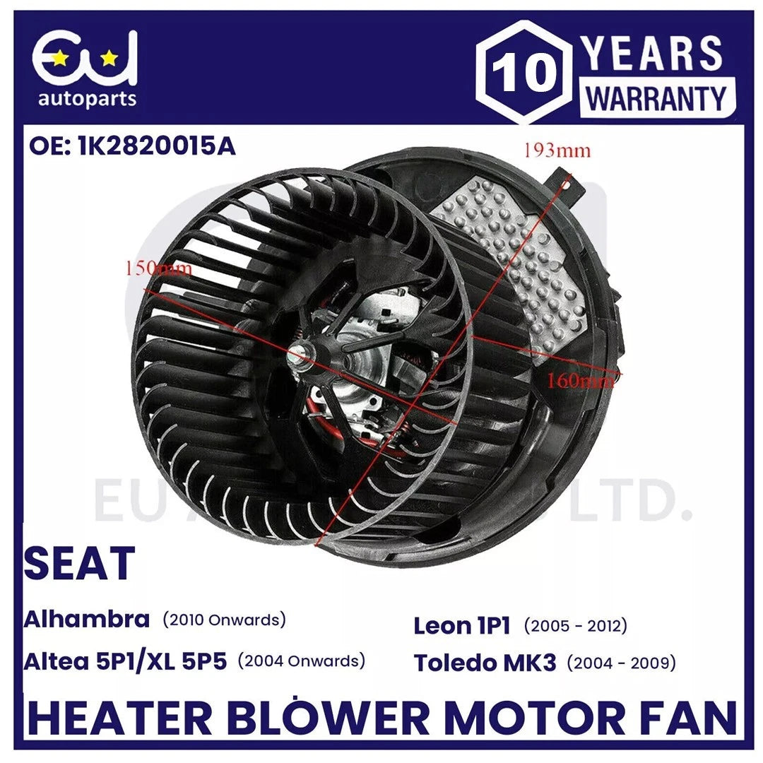 HEATER BLOWER MOTOR FAN FOR SEAT ALHAMBRA ALTEA LEON 1P1 TOLEDO MK3 1K2820015A