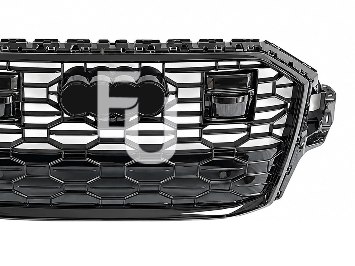 RSQ7 STYLE FRONT GRILL GRILLE FOR AUDI Q7 SQ7 4M 2020-2023 WITH ACC RADAR BLACK