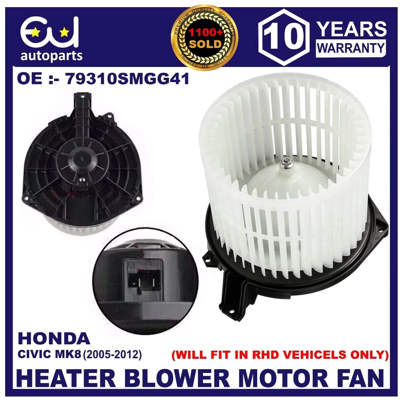 NEW HEATER BLOWER MOTOR FAN FOR HONDA CIVIC MK8 VIII 1.4 1.8 2.2 79310SMGG41